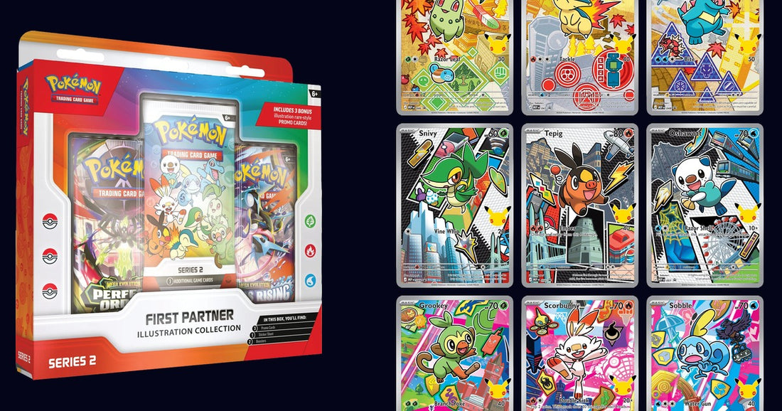 Pokemon TCG First Partner Illustration Collection Series 2 box with all 9 starter promos