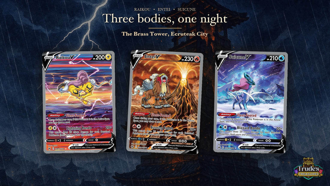 Raikou, Entei, and Suicune: Born from the Brass Tower Fire